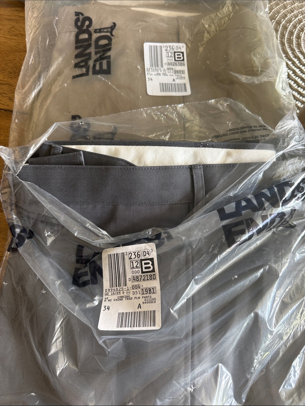 Lands' End Gray & Khaki Men's Dress Trousers